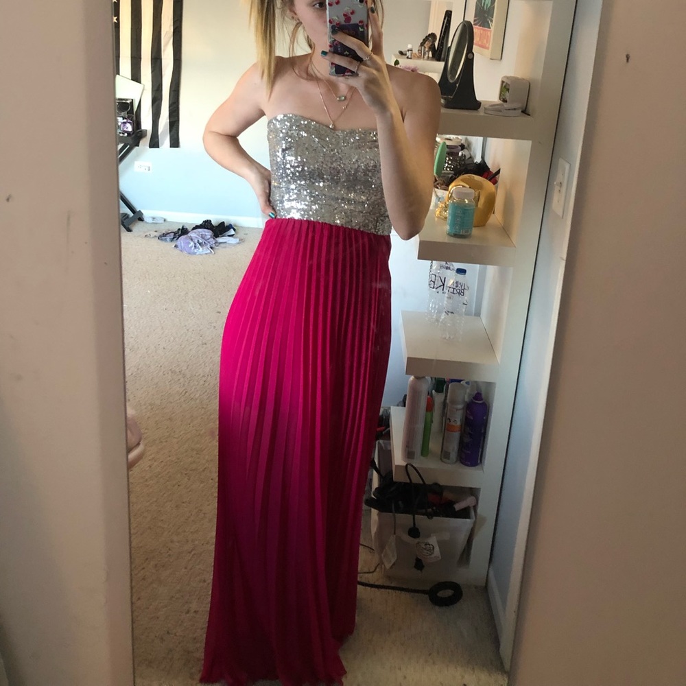 Sequin & Hot Pink Gown